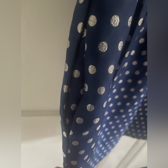 J Crew- Navy and Silver Polka Dot Sheath dress, with pockets, Size 12. - Picture 6 of 8